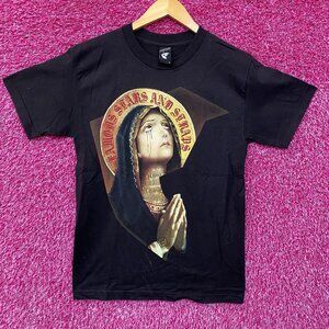 Famous Stars & Straps Tattoo Tears Virgin Mary Praying T Shirt Small